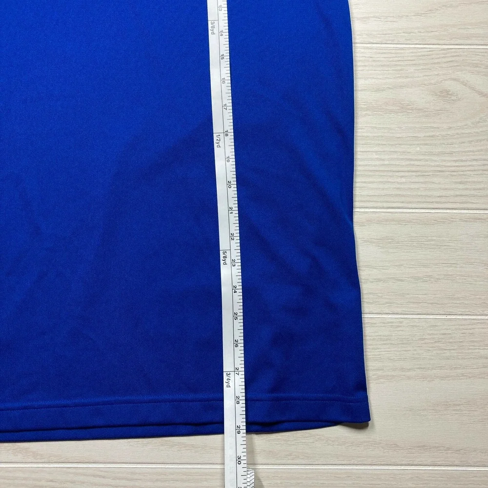 2 Adidas Men's ClimaLite‎ Three Stripe Polo Golf Shirts Blue Size Medium